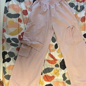 Zara Light Pink Wide Leg Pants And Has Bows